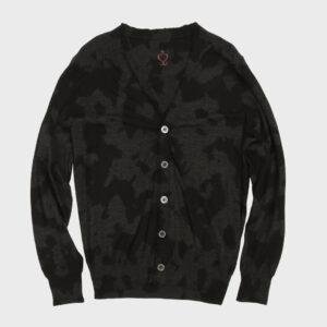 Wool Black Camo Cardigan