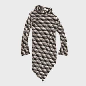 Wool Check Asymmetric Top